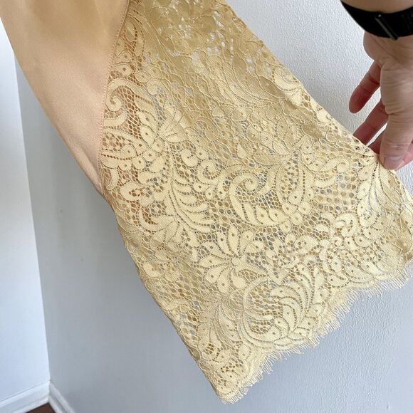 Lulu's Yellow Half Wrap Bodysuit Lace Bell Sleeve Size S - Picture 2 of 9